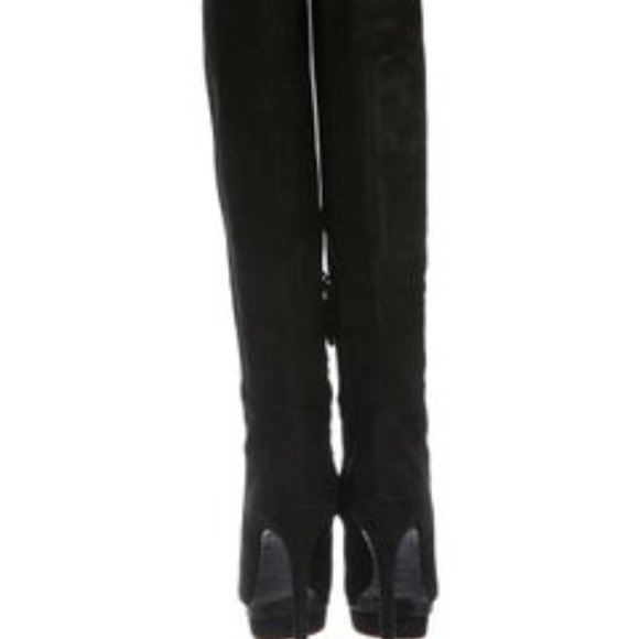 BRIAN ATWOOD Suede Platform Knee-High Boots Size: 8 - Picture 4 of 7